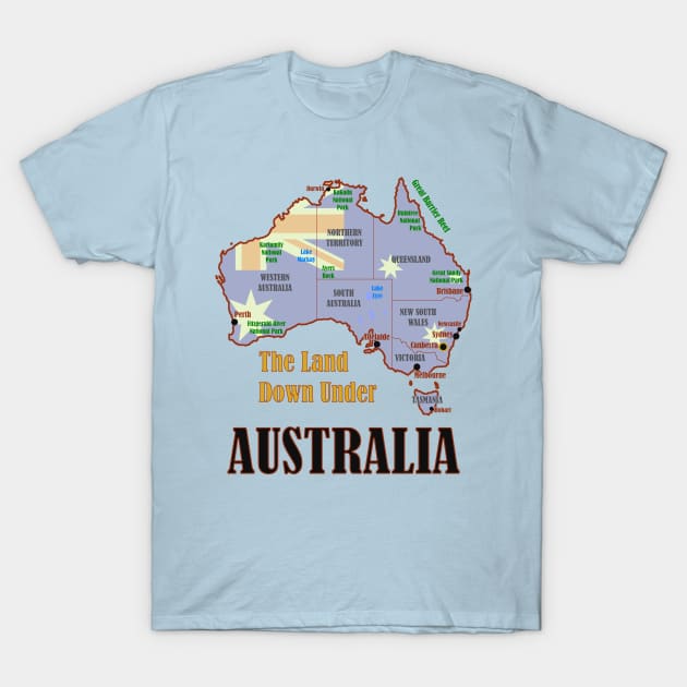 Australia + Flag T-Shirt by Pr0metheus